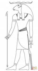 Drawings Khnum Egypte Supercoloring Coloriages Dios Colouring Goddess Khum sketch template