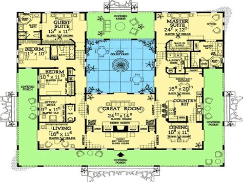 mexican courtyard house plans pool house plans mediterranean house plans courtyard house plans