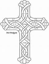 Stained Coloring Crosses sketch template