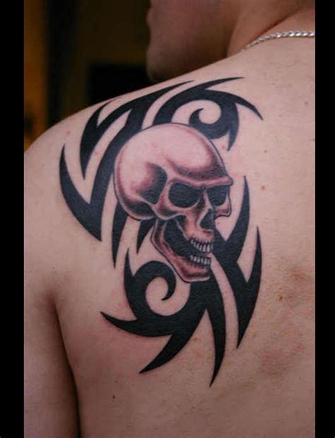 protectorrr tribal skull tattoo idea  men tribal