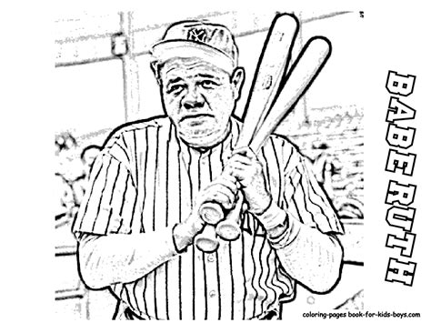 babe ruth coloring page clip art library