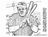 Coloring Baseball Ruth Babe Yankees Player Pages Mlb Kids Library Comments Popular sketch template