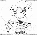 Disgusted Muddy Lunch Holding Boy Toonaday Royalty Clipart Outline Bag Illustration Rf 2021 sketch template