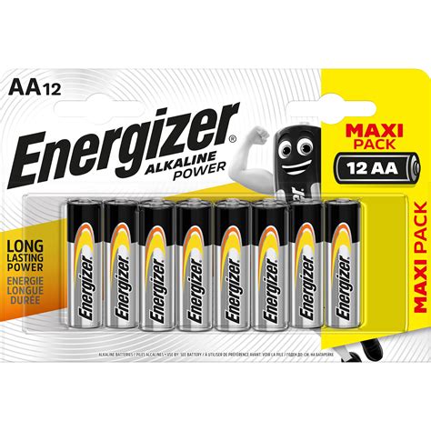 Pack Of 12 Energizer Alkaline Power Aa Batteries