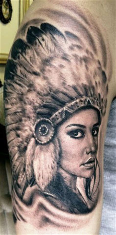 Beautiful Native American Girl Tattoo By Hexa Salmela Tattooimages