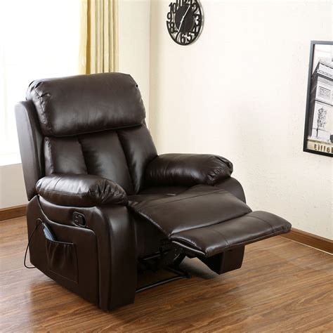 chester heated leather massage recliner chair sofa lounge gaming home