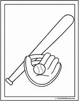 Bat Baseball Coloring Ball Pages Glove Color Print Getcolorings Pdf Printable sketch template