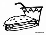 Lunch Coloring Pages Clipartbest Clipart Sandwich Soda Colormegood sketch template