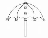 Umbrella Paraguas Guarda Chuva Colorir Printable Lindo Colorironline sketch template