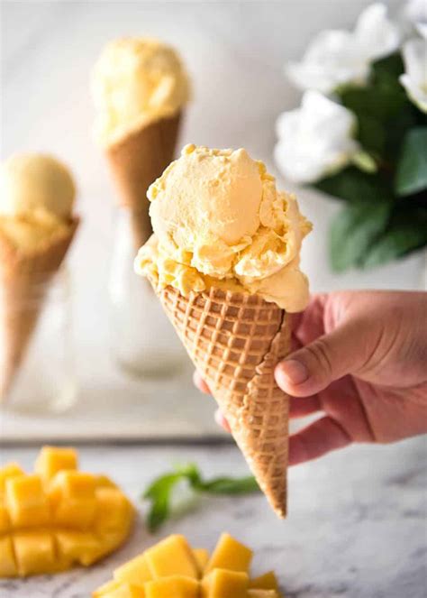 homemade mango ice cream recipe  ice cream maker recipetin eats