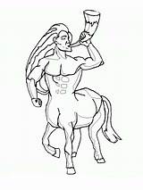 Centauro Centaur Blowing sketch template