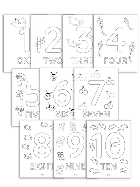 colored printable numbers   number  coloring pages coloring home