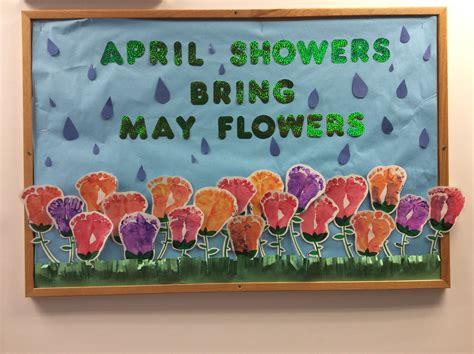 april showers bring  flowers bulletin board ideas