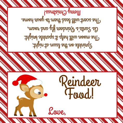 reindeer food  printable