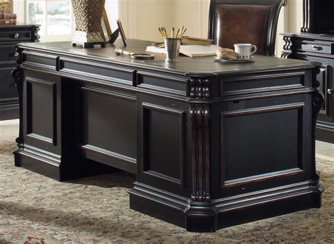 hooker furniture home office telluride  executive desk wwood panels
