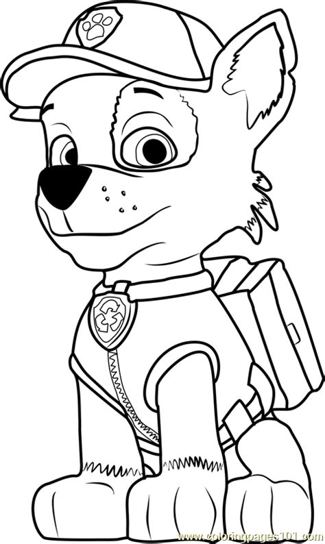 printable colouring pages paw patrol rocky pin  paw patrol coloring