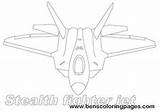 Stealth Fighter sketch template