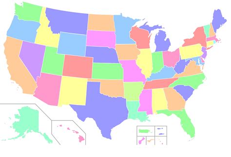blank colored united states map clipart