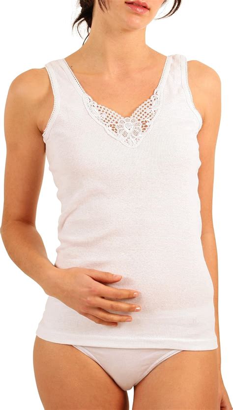 yenita women s cotton camisole undershirt with lace pack of 4