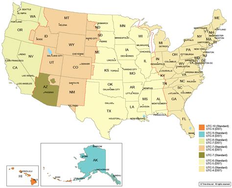 map usa time zones state