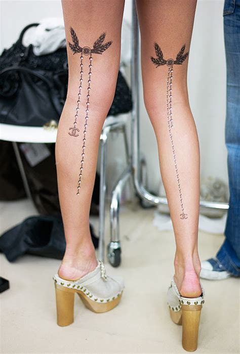 zipper tattoo on back of leg