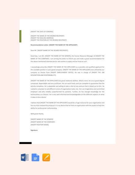recommendation letter  examples format sample examples