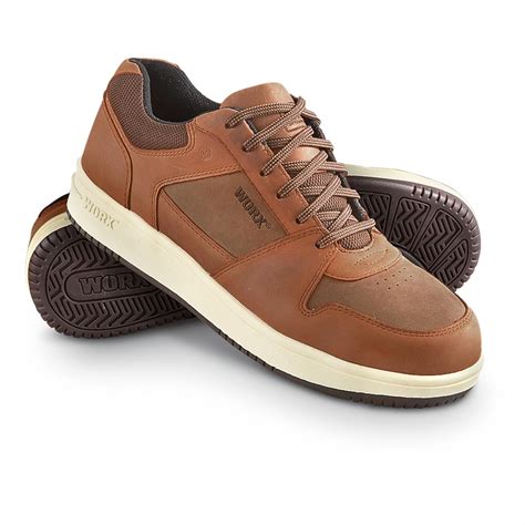 mens worx steel toe oxford shoes brown  casual shoes