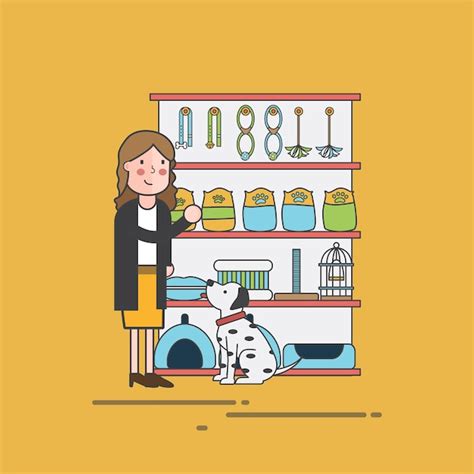 vector illustration set  pet shop