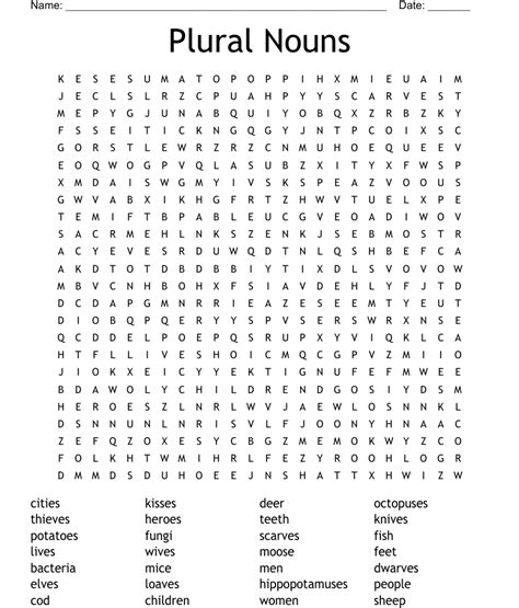 plural nouns word search wordmint
