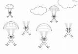 Paracaidistas Cielo Paracaídas Soleado Animadas Tú Elegir Prefieres Podrás Colores sketch template
