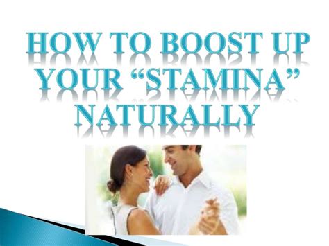 how to improve your stamina naturally
