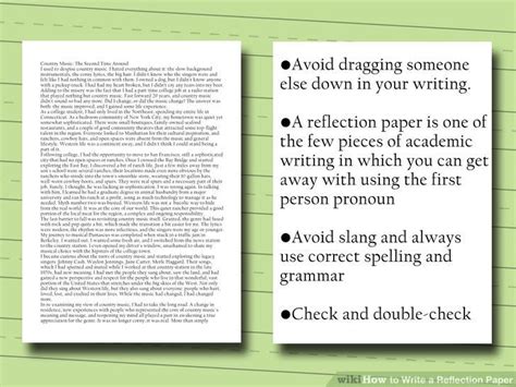 write  reflection paper