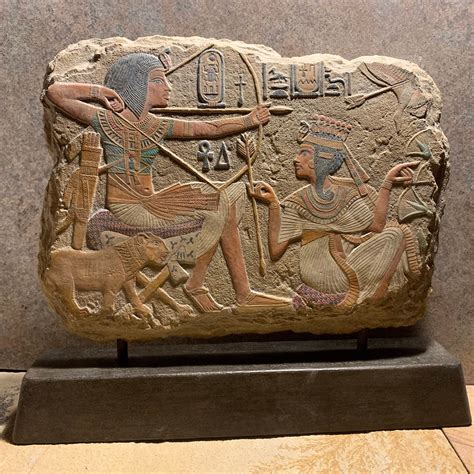 Egyptian Art Relief Sculpture Tutankhamun