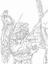 Astray Gundam Red Frame Lineart Powered Deviantart sketch template