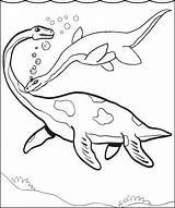 Coloring Plesiosaurus Jurassic Reptile Period Marine Lover Dinosaur Pages sketch template