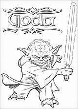 Yoda Coloring Pages Master Wars Star sketch template