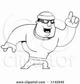 Robber Pointing Male Clipart Cartoon Outlined Coloring Vector Cory Thoman Regarding Notes sketch template