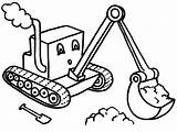Digger Coloring Tractor Cartoon Colouring Pages Printable Diggers Backhoe Drawing Print Kids Color Sheets Book Little Toddlers Getcolorings Getdrawings Online sketch template