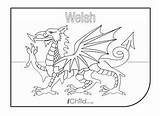St Flag Welsh Colouring David Wales Dragon Colour Printable Davids Coloring Pages Ichild Sheets Own Activities Crafts sketch template