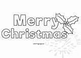 Merry Christmas Letters Template Holly Coloring sketch template
