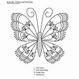 Patterns Embroidery Butterfly sketch template