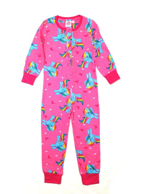 kids girls   pony onesie pink pyjamas  cotton pjs size   years ebay