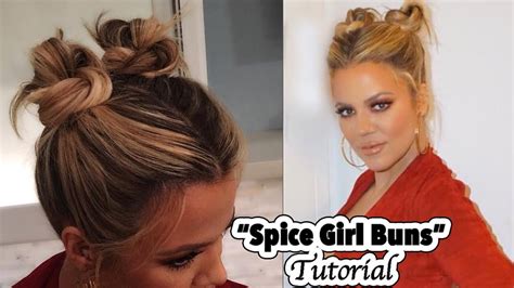 Khloe Kardashian Inspired Spice Girl Buns Hair Tutorial Beauty