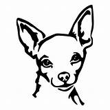 Chihuahua Drawing Line Tattoo Stencil Silhouette Dog Face Pumpkin Template Carving Drawings Miniature Pinscher Clip Decal Pincher Patterns Die Cut sketch template