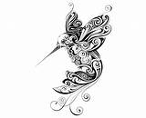 Mandala Hummingbird Animal Zentangle Svg Tattoo Silhouette Vector Tattoos Cricut Graphics Feather sketch template