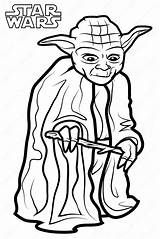 Yoda Coloring Wars Star Pages Printable Master sketch template