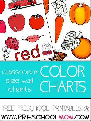 color chart  red  orange  shown   classroom art