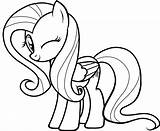 Fluttershy Coloring Pony Pages Little Kids sketch template