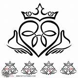 Claddagh Tattoo Irish Tattoos Ring Loyalty Friendship Clipart Drawing Celtic Designs Wrist Claddaugh Crown Hands Cliparts Heart Clip Symbol Cool sketch template