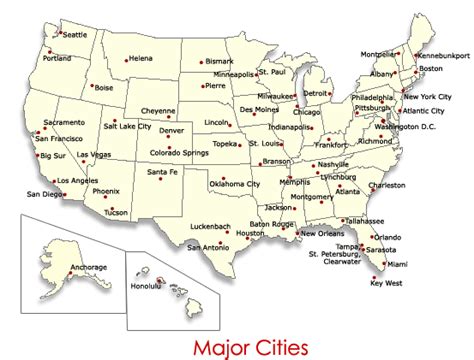 maps  major cities
